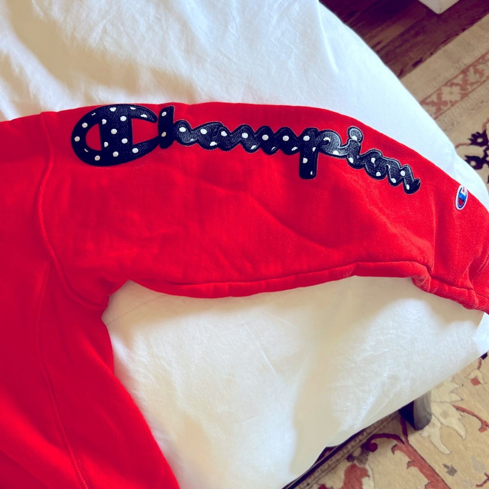 Champion sweatshirt red size small check out sleeve!